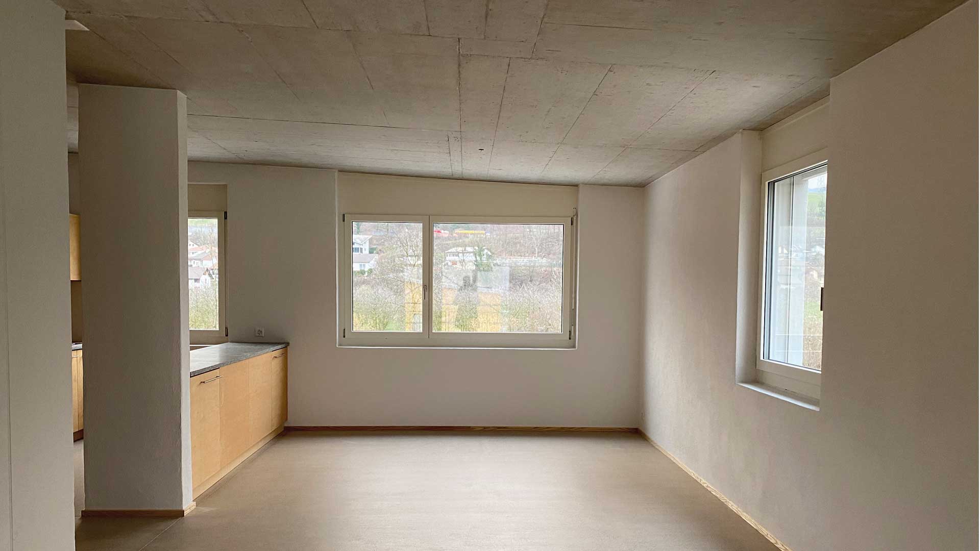 Home Staging Itingen, 3.5-Zimmer Wohnung Wohnraum,  vorher